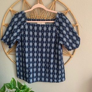 Loft Square Neck Knit Short Sleeve Top S